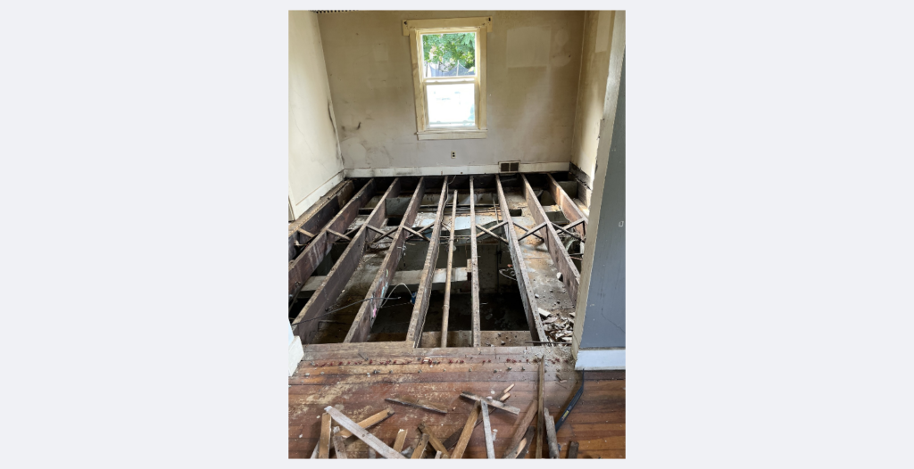 Extreme property clean out in Pittsburgh PA by Geiser Home Buyers, removing biohazards, animal feces, mold, and debris to prepare home for real estate rehab.