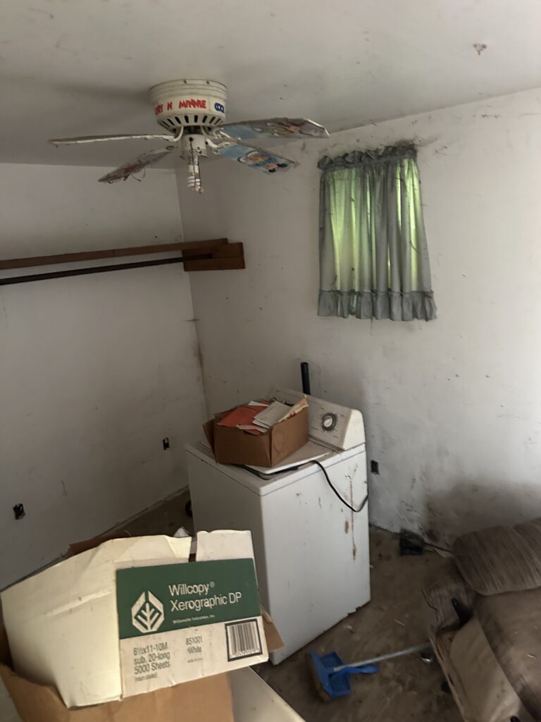 Utility area at 408 & 410 3rd Avenue, Beaver Falls PA — furnace, water heater, and sump pump.