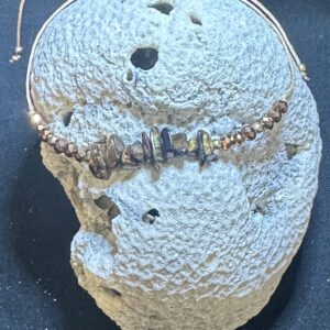 Handmade Botswana agate adjustable string bracelet with natural banded gemstone chips