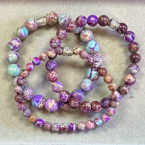 Purple Sea Sediment Triple Stack Bracelets (3)