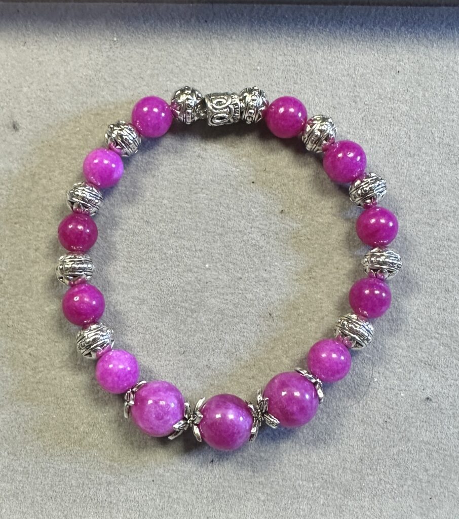 Pink Tourmaline with Tibetan Beads 
