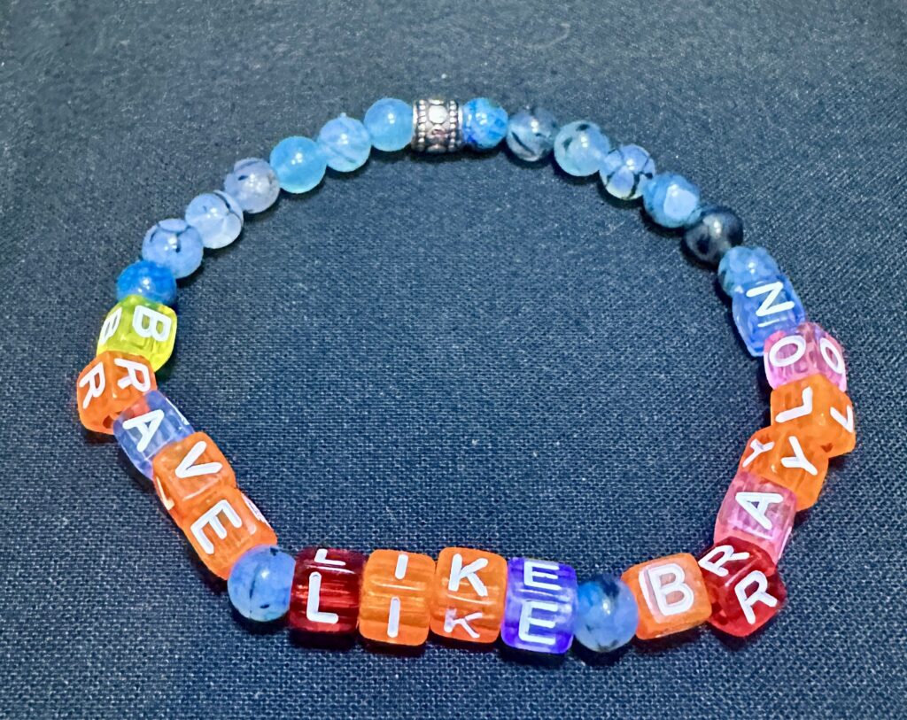 Blue Braylon Strong handmade bracelet with natural gemstone beads and sterling silver accents