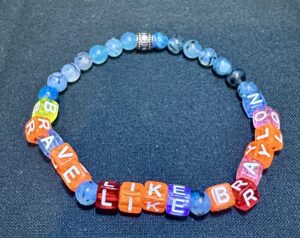 Blue Braylon Strong handmade bracelet with natural gemstone beads and sterling silver accents