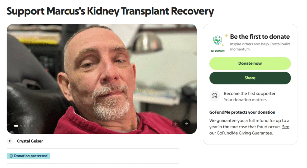 Marcus Geiser leaving for kidney transplant surgery at Allegheny General Hospital surrounded by faith, hope, and family support.